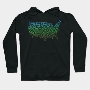 United States of America Shaped Maze & Labyrinth Hoodie